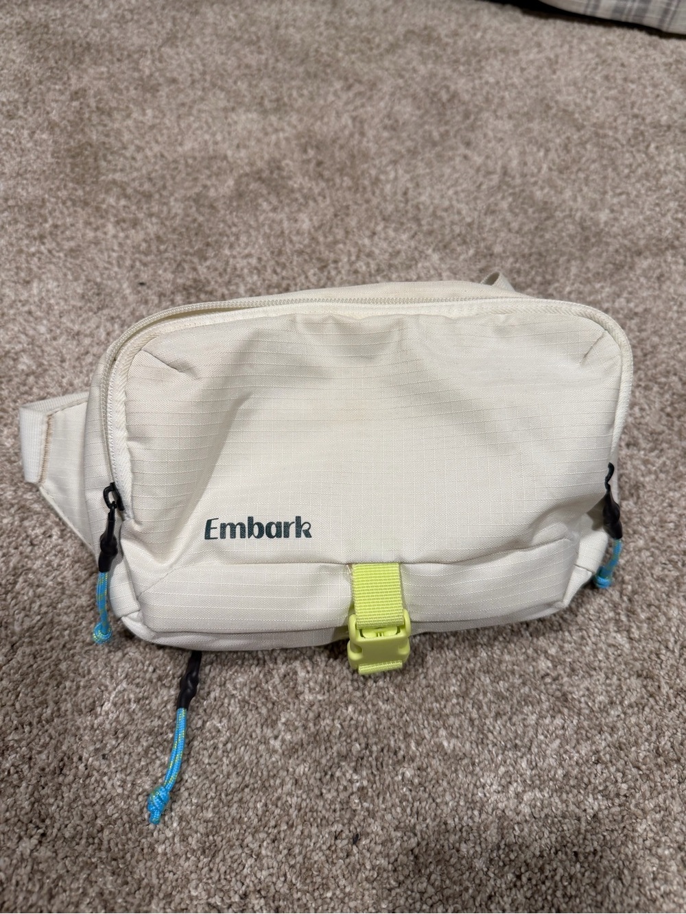 Embark Cream Crossbody Bag with Lime Buckle